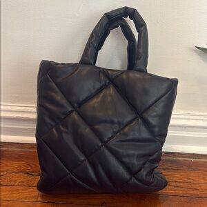 Stand Studio Black Quilted Tote